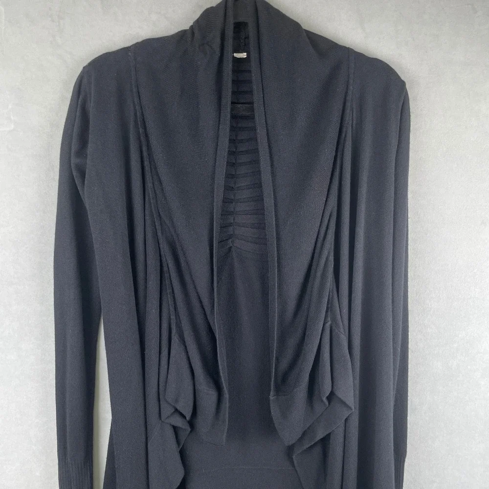 Lululemon Live Healthy‎ Wrap Draped Open Front Cashmere Cardigan Ruched Back XS